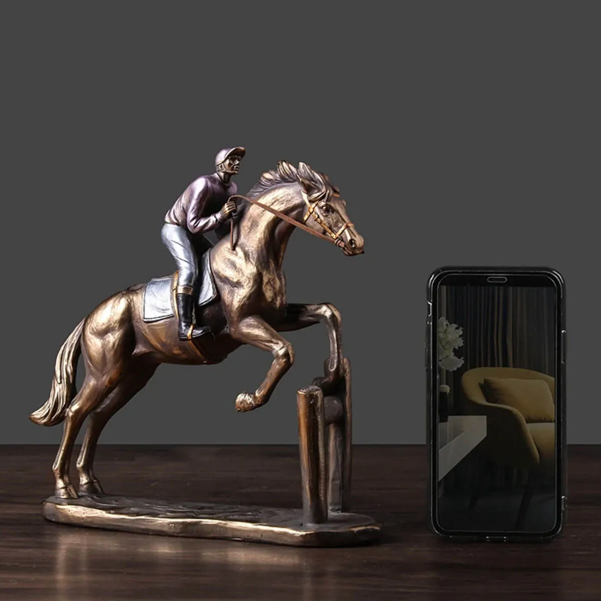 Horse Racing Sculpture Figurine Running Horse Vintage - Image 3