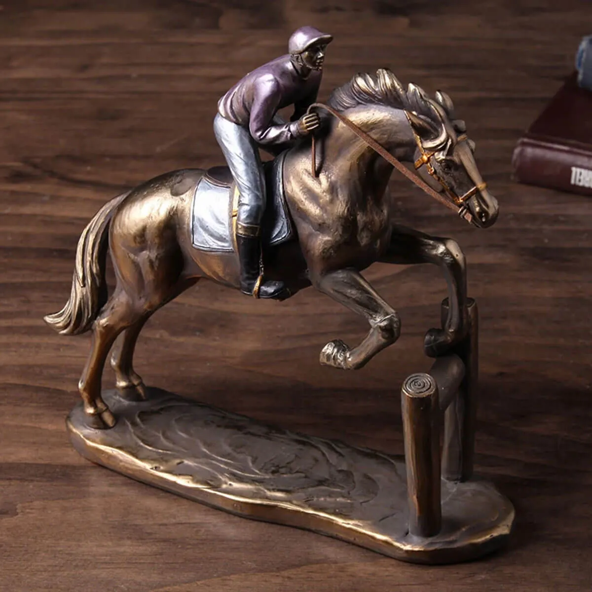 Horse Racing Sculpture Figurine Running Horse Vintage - Image 4