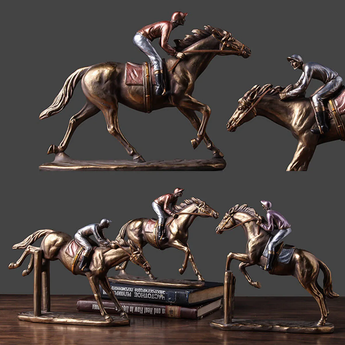 Horse Racing Sculpture Figurine Running Horse Vintage - Image 8