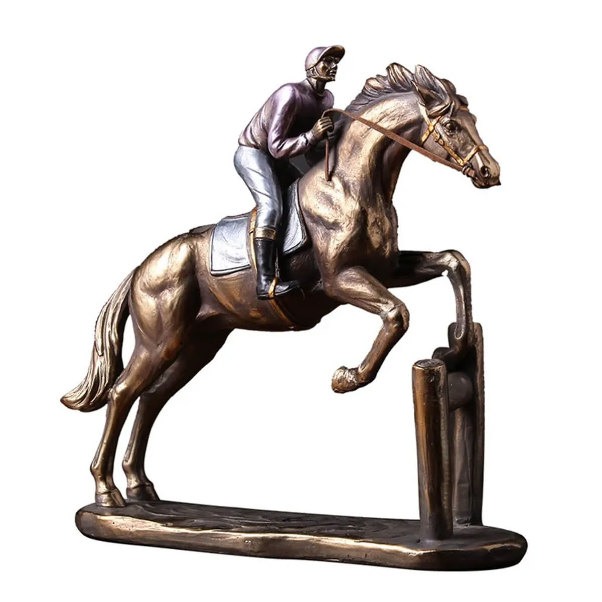 Horse Racing Sculpture Figurine Running Horse Vintage - Image 9