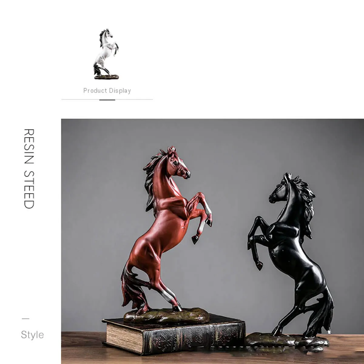 Horse Statue Animal Figurines Resin Sculpture Art - Image 4