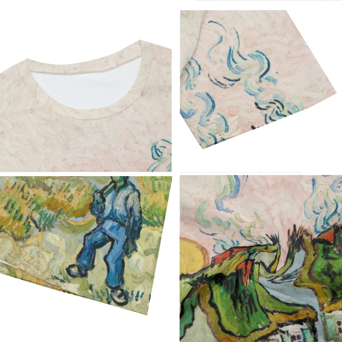 Houses and Figures by Vincent Van Gogh T-Shirt - Image 3