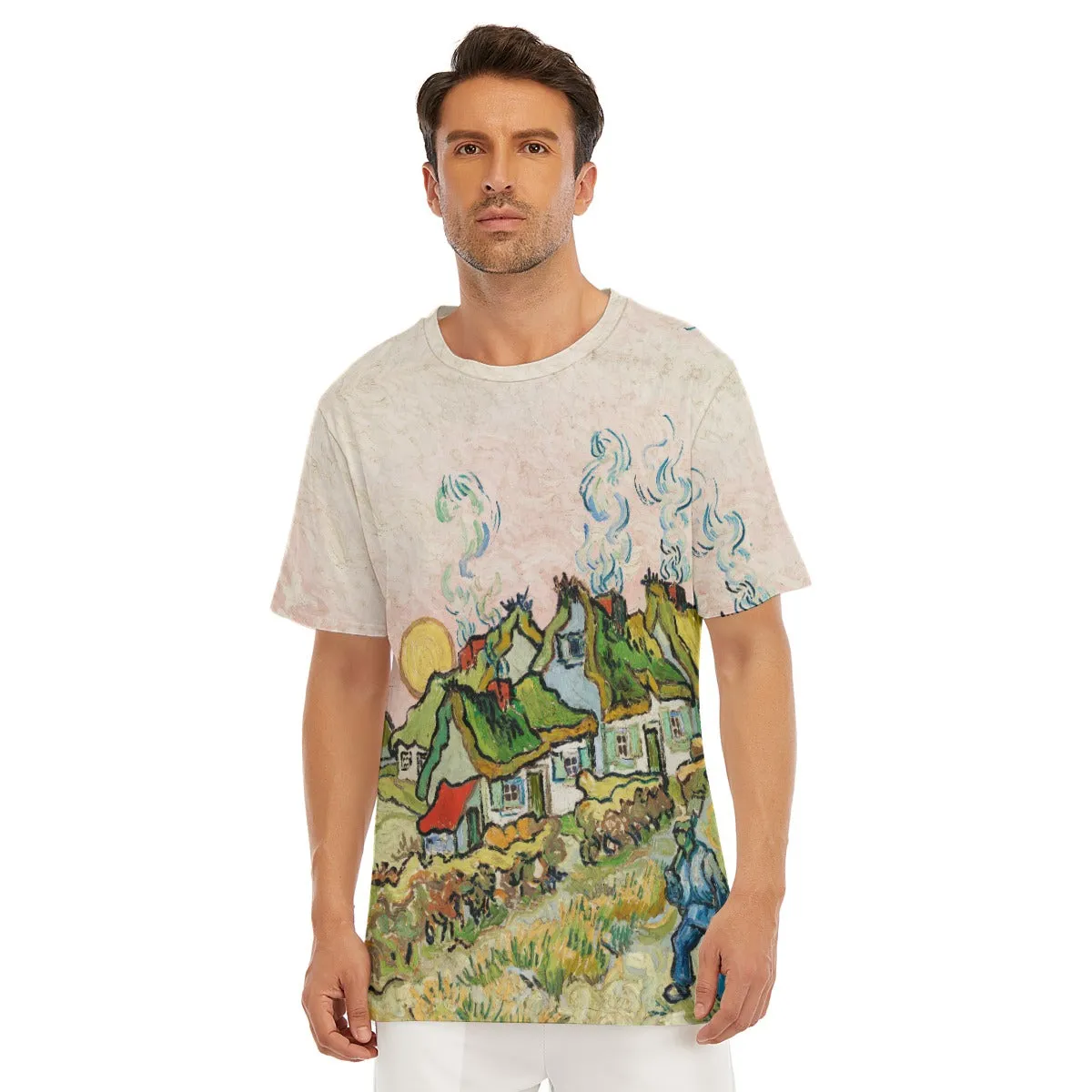 Houses and Figures by Vincent Van Gogh T-Shirt - Image 4