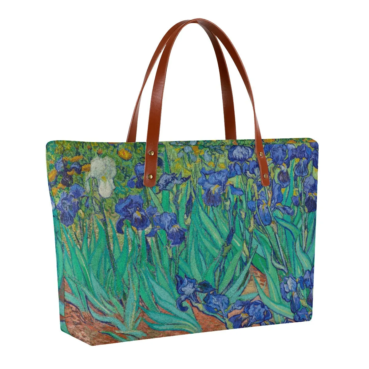 Irises by Vincent Van Gogh Painting Tote Bag - Image 2