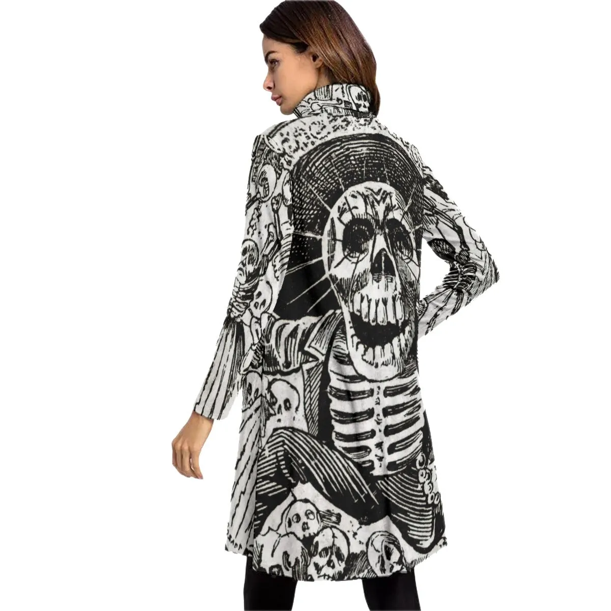 Jose Guadalupe Mexican Skeleton Art Dress Long Sleeve - Image 4
