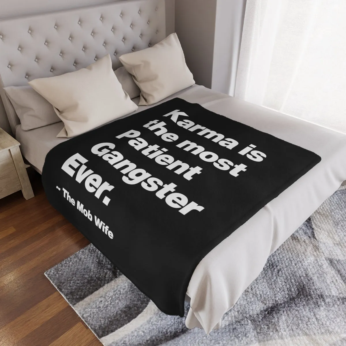 Karma is The Most Patient Gangster Ever Minky Blanket - Image 4