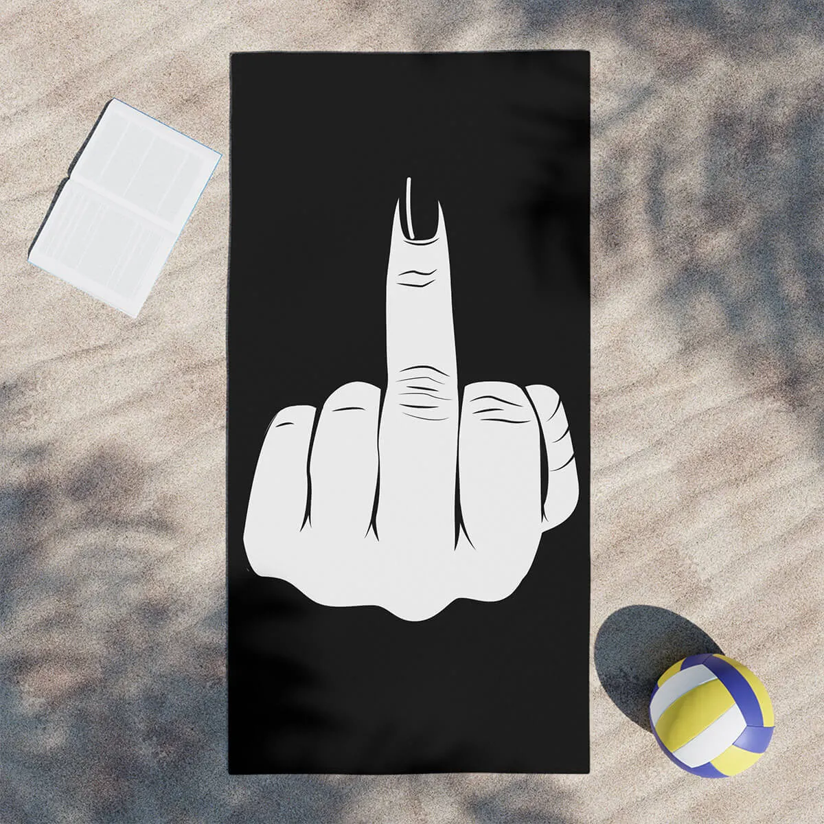 Kiss My Middle Finger Beach Towel - Image 4