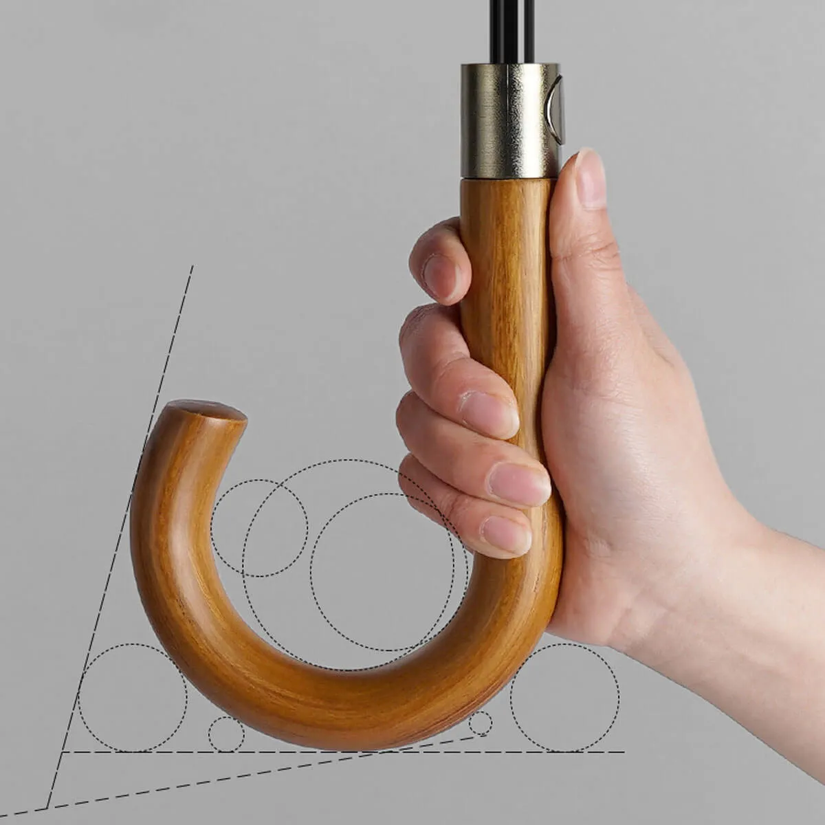 Large 24K Wood Handle Business Umbrella - Image 13