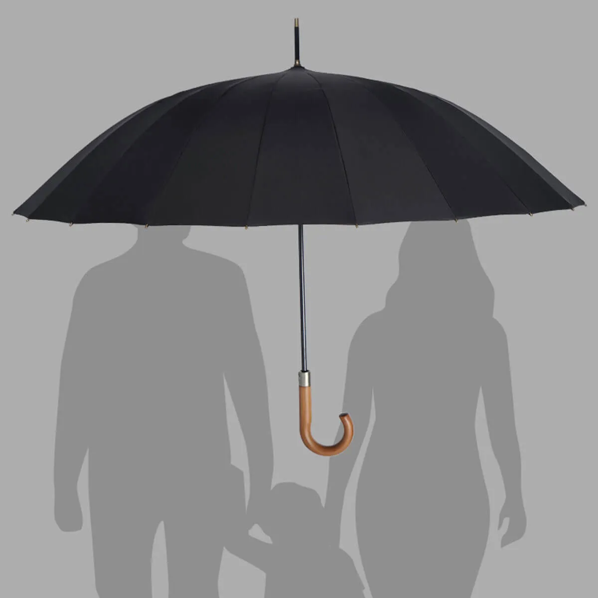 Large 24K Wood Handle Business Umbrella - Image 15