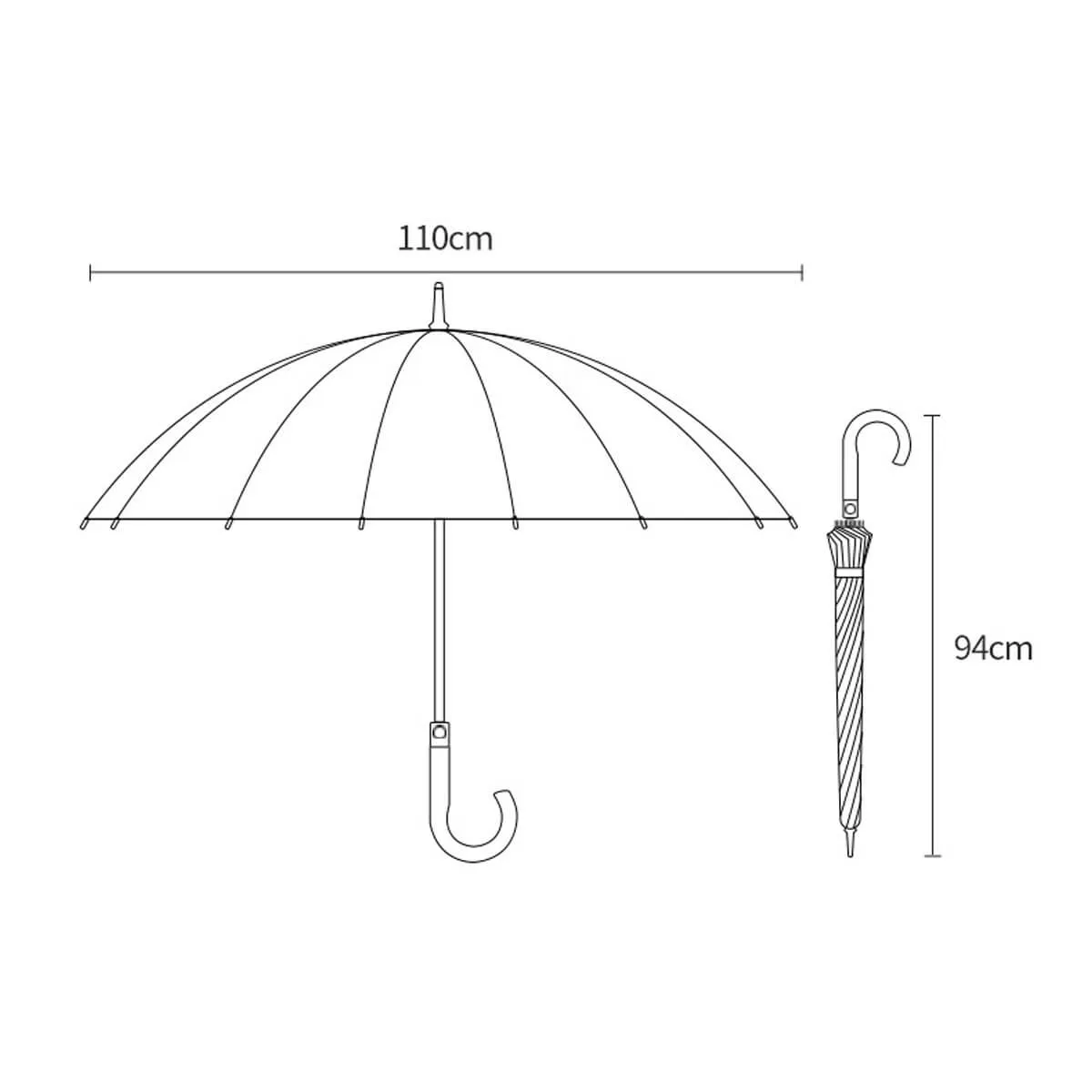 Large 24K Wood Handle Business Umbrella - Image 17