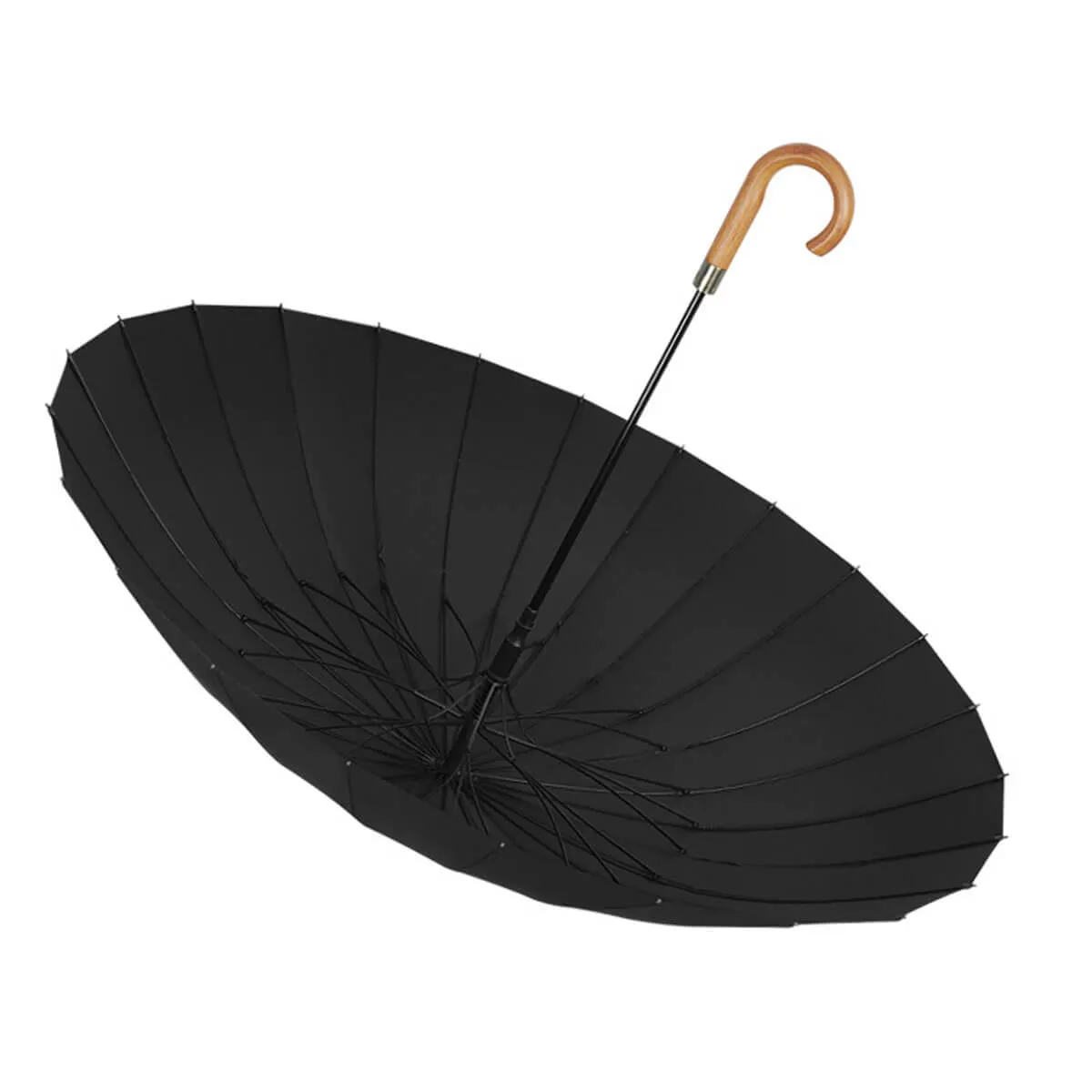 Large 24K Wood Handle Business Umbrella - Image 4