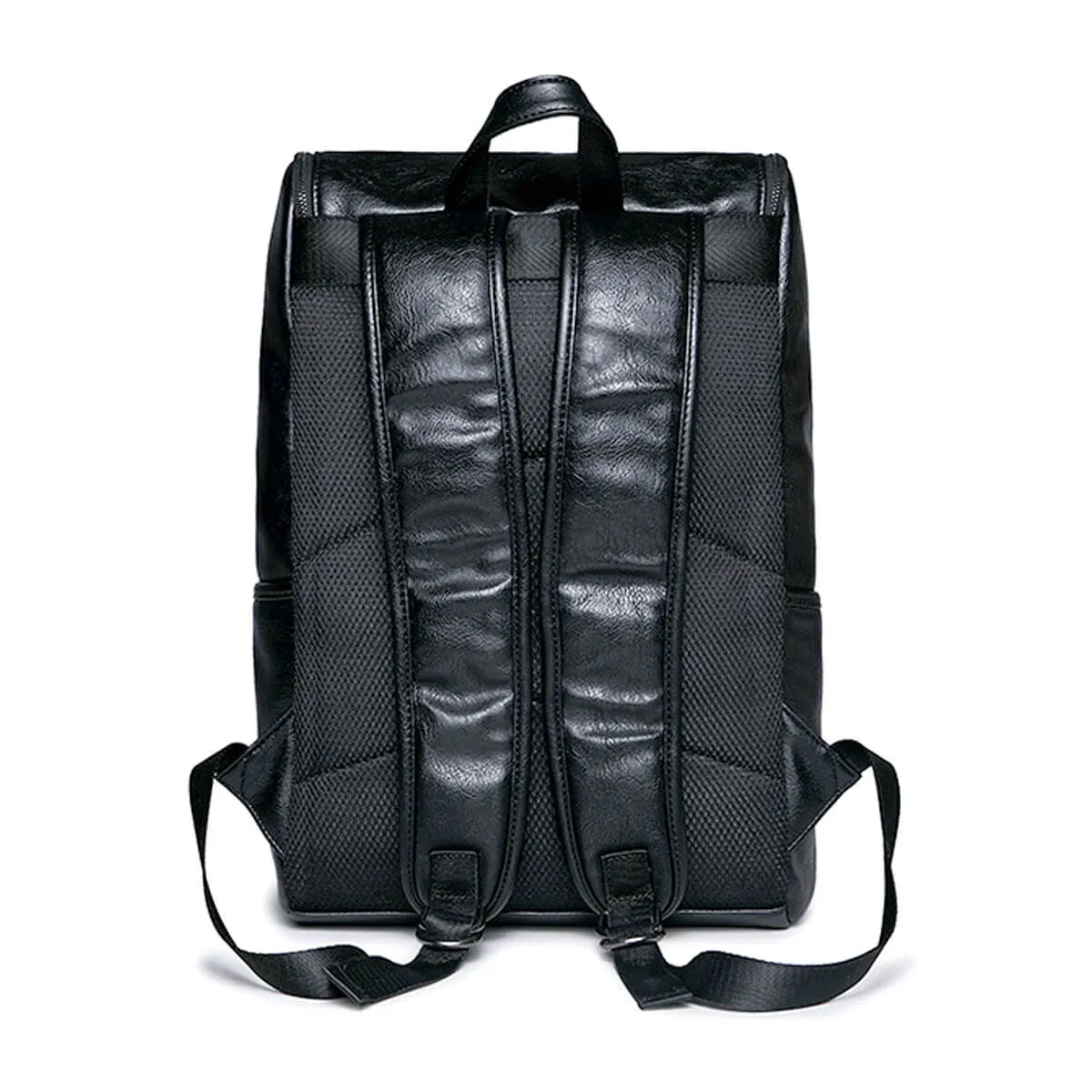 Leather Waterproof Traveling Fashion Black Backpack - Image 4