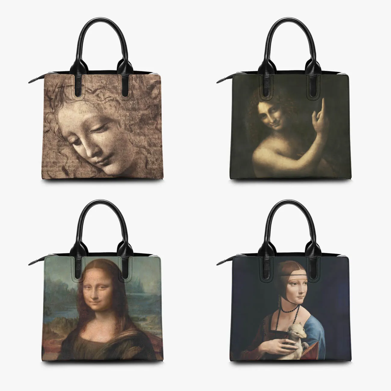 Leonardo da Vinci's La Scapigliata Art Leather Handbag - Image 3