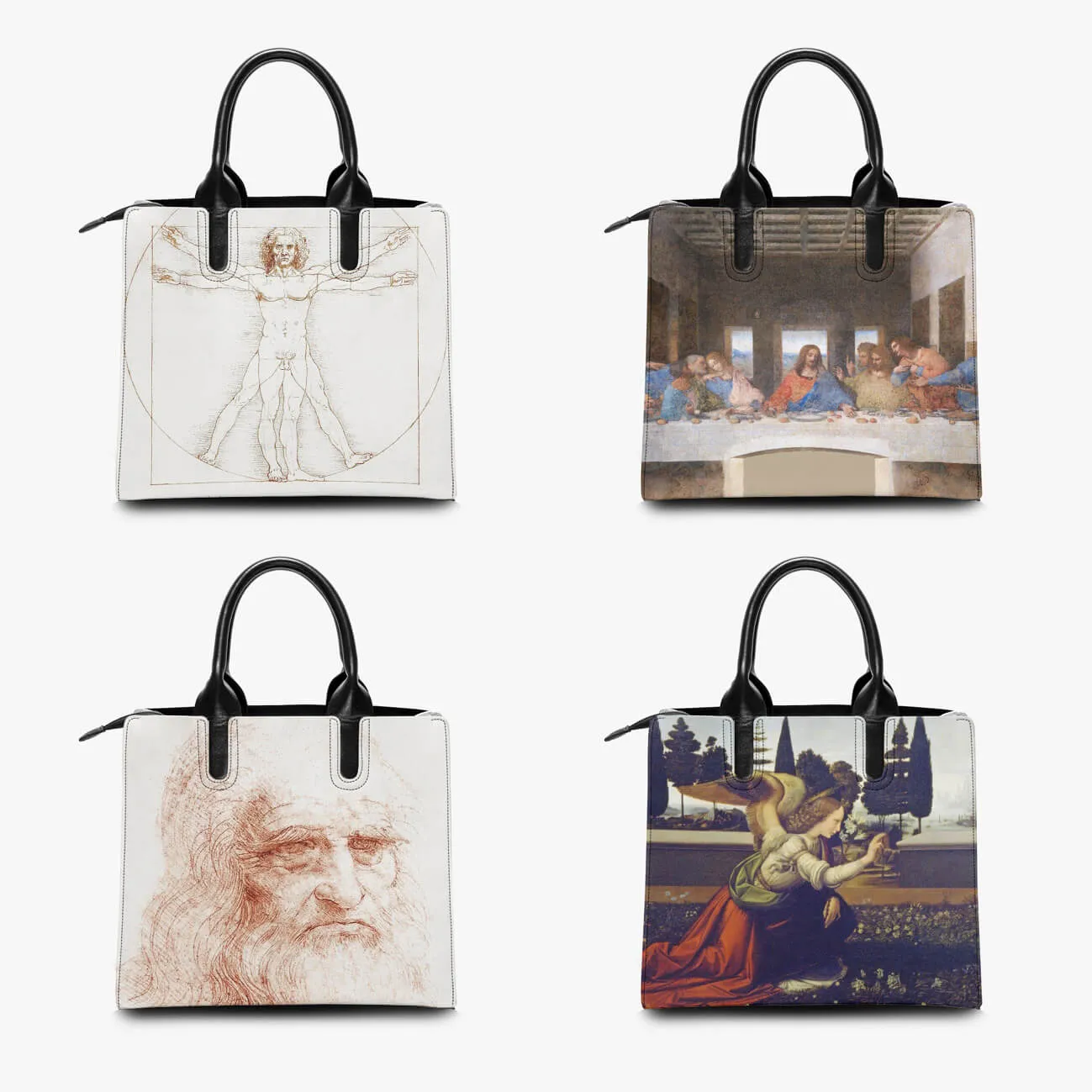 Leonardo da Vinci's La Scapigliata Art Leather Handbag - Image 4