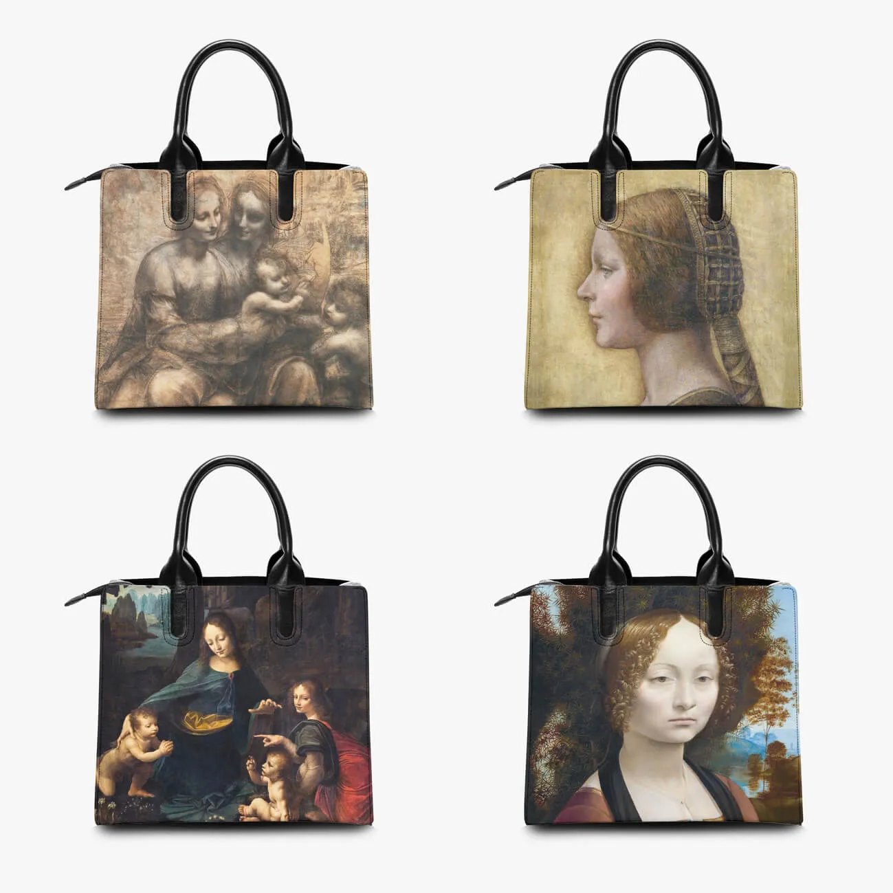 Leonardo da Vinci's La Scapigliata Art Leather Handbag - Image 5