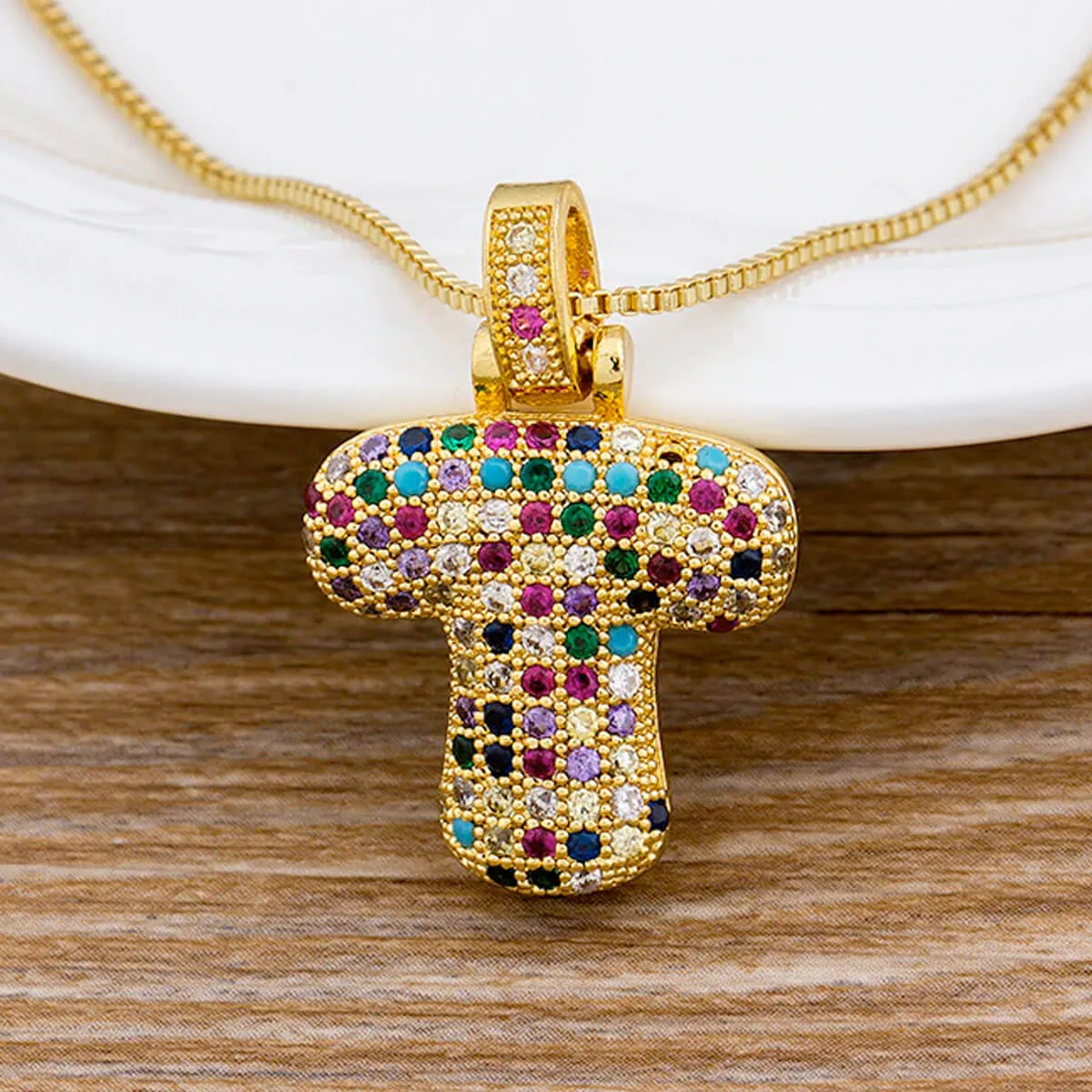 Luxury Alphabet Zirconia Letter Initial Necklace - Image 26