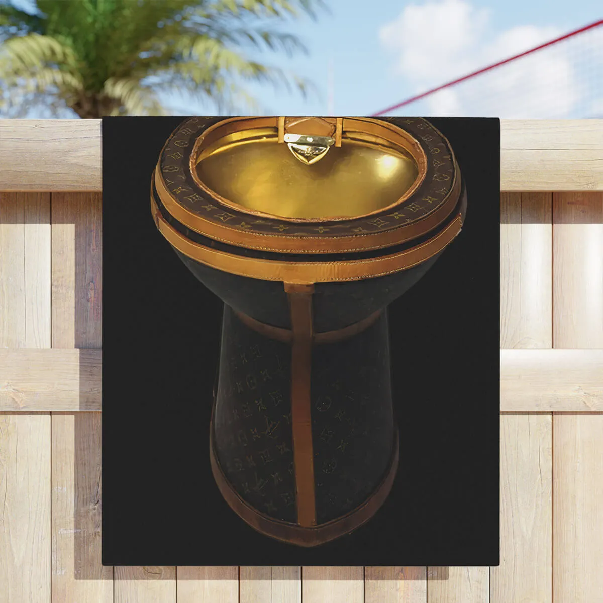 Luxury Golden Toilet Mob Wife Beach Towel - Image 2