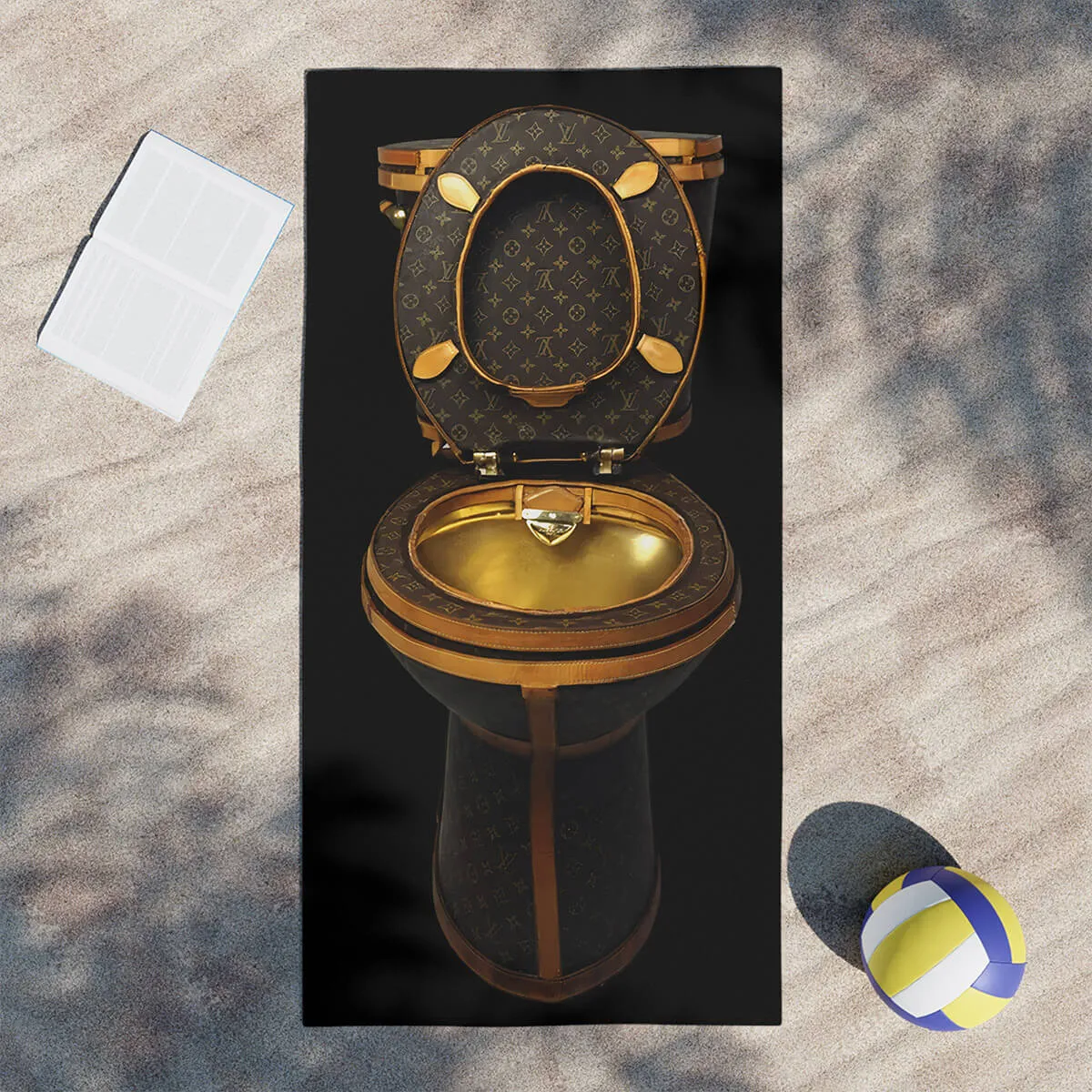 Luxury Golden Toilet Mob Wife Beach Towel - Image 4