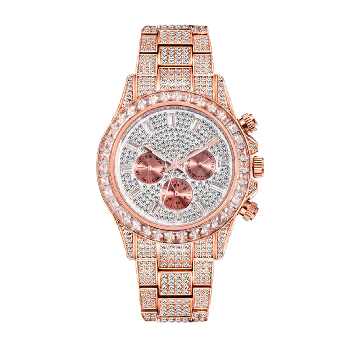 Luxury Iced Out Diamond Stainless Steel Watch - Image 10