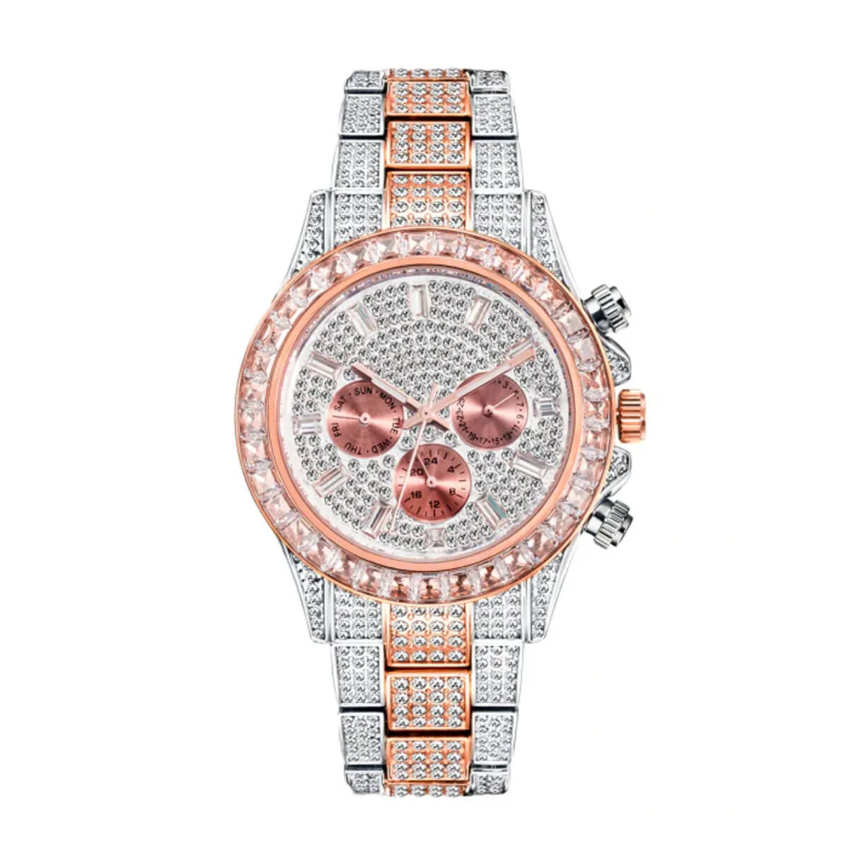 Luxury Iced Out Diamond Stainless Steel Watch - Image 12