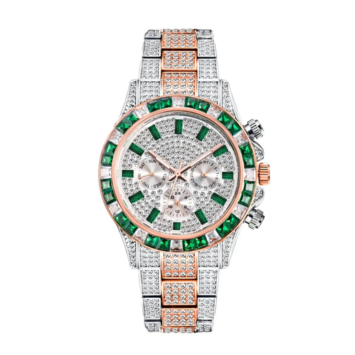 Luxury Iced Out Diamond Stainless Steel Watch - Image 13