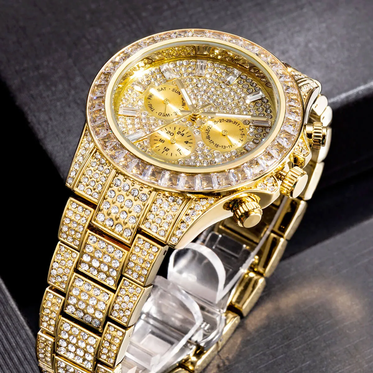 Luxury Iced Out Diamond Stainless Steel Watch - Image 16