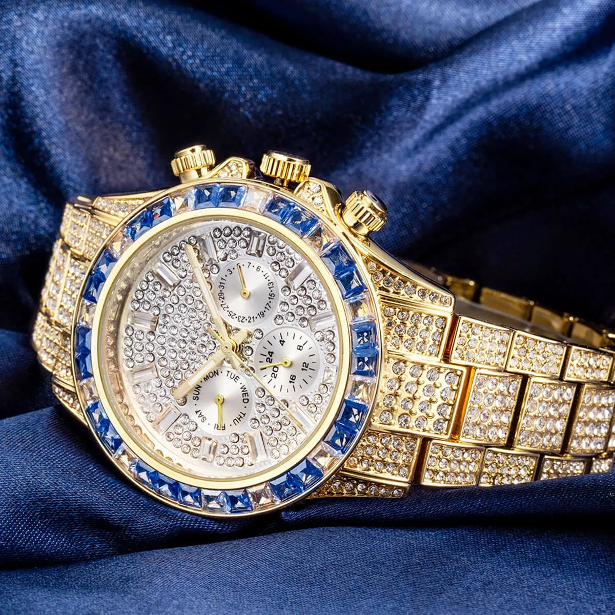 Luxury Iced Out Diamond Stainless Steel Watch - Image 21