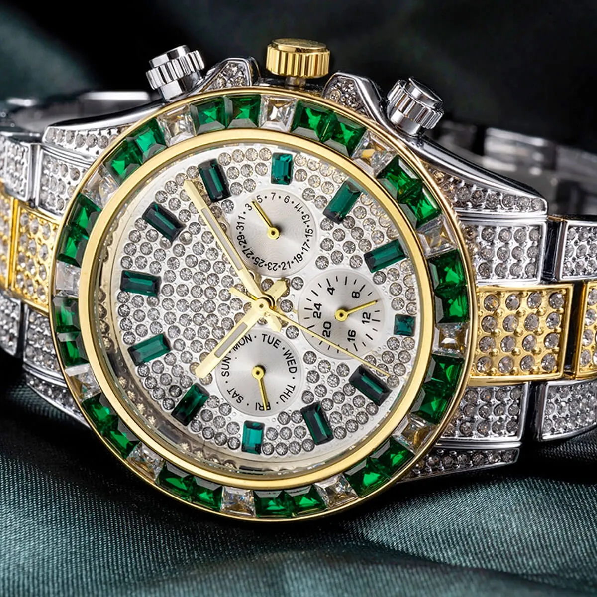 Luxury Iced Out Diamond Stainless Steel Watch - Image 22