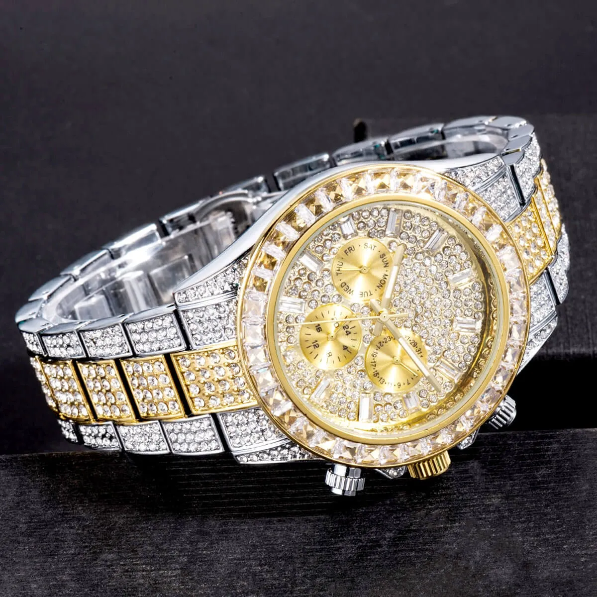 Luxury Iced Out Diamond Stainless Steel Watch - Image 23
