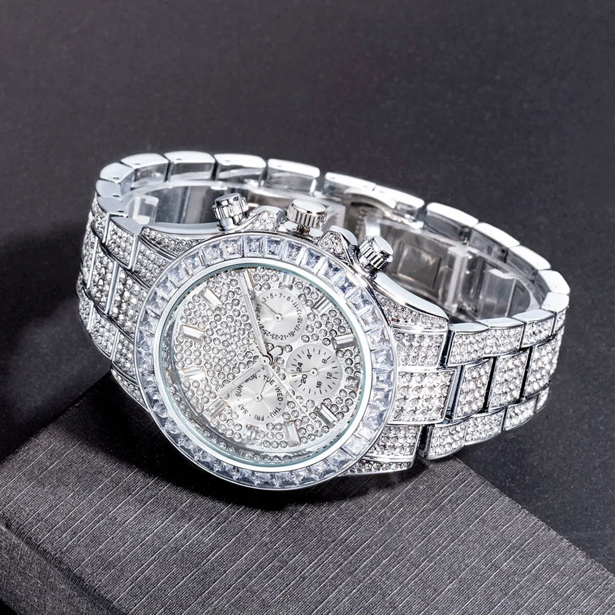 Luxury Iced Out Diamond Stainless Steel Watch - Image 24
