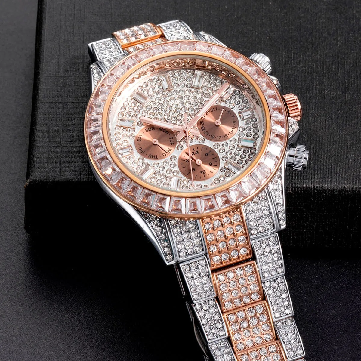 Luxury Iced Out Diamond Stainless Steel Watch - Image 26