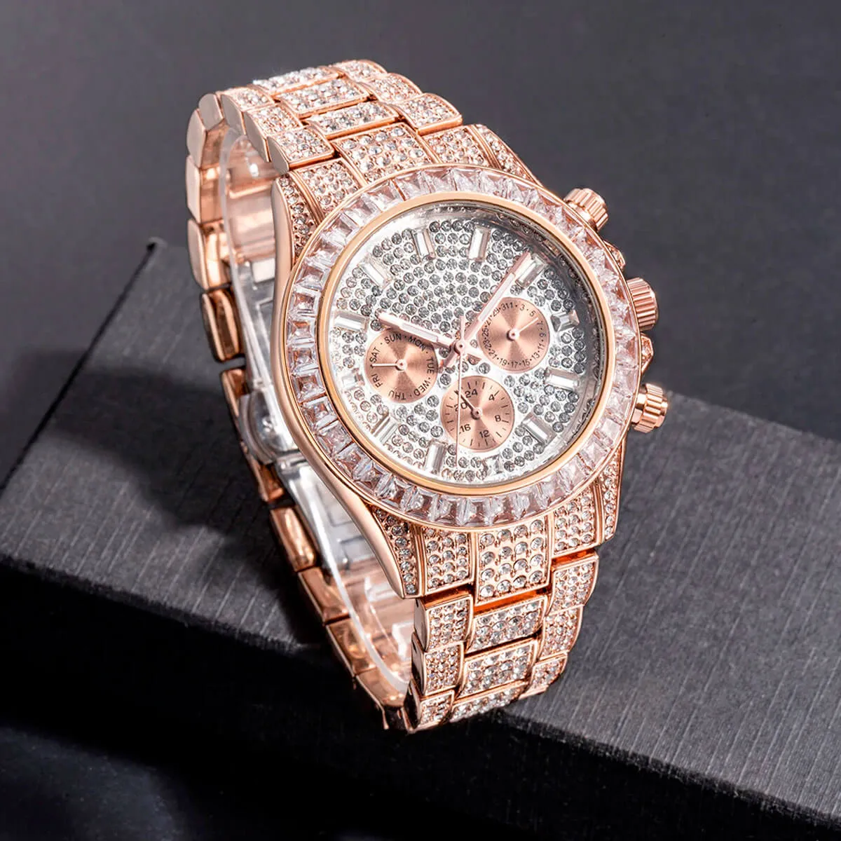 Luxury Iced Out Diamond Stainless Steel Watch - Image 27
