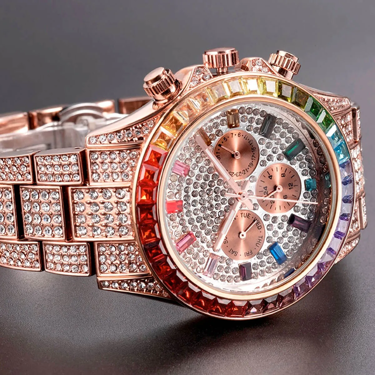 Luxury Iced Out Diamond Stainless Steel Watch - Image 28