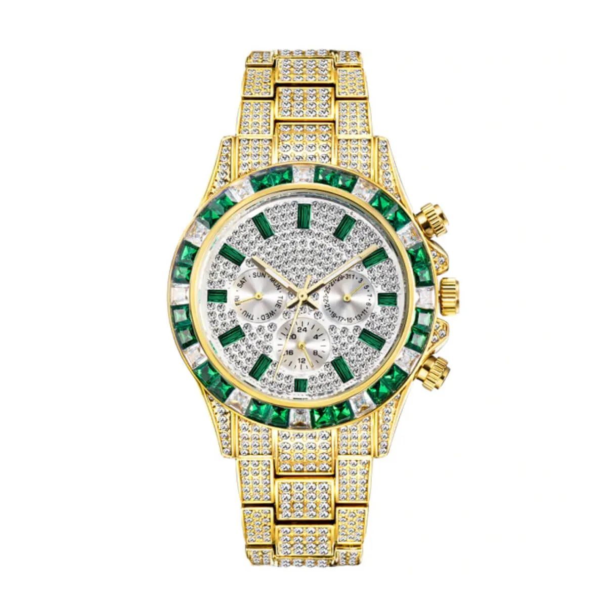 Luxury Iced Out Diamond Stainless Steel Watch - Image 3