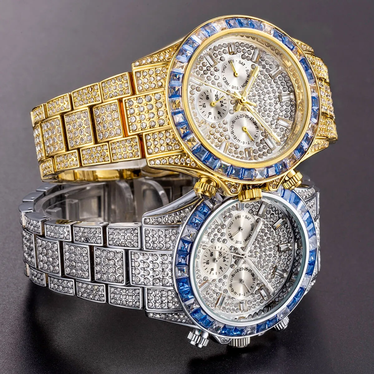 Luxury Iced Out Diamond Stainless Steel Watch - Image 31