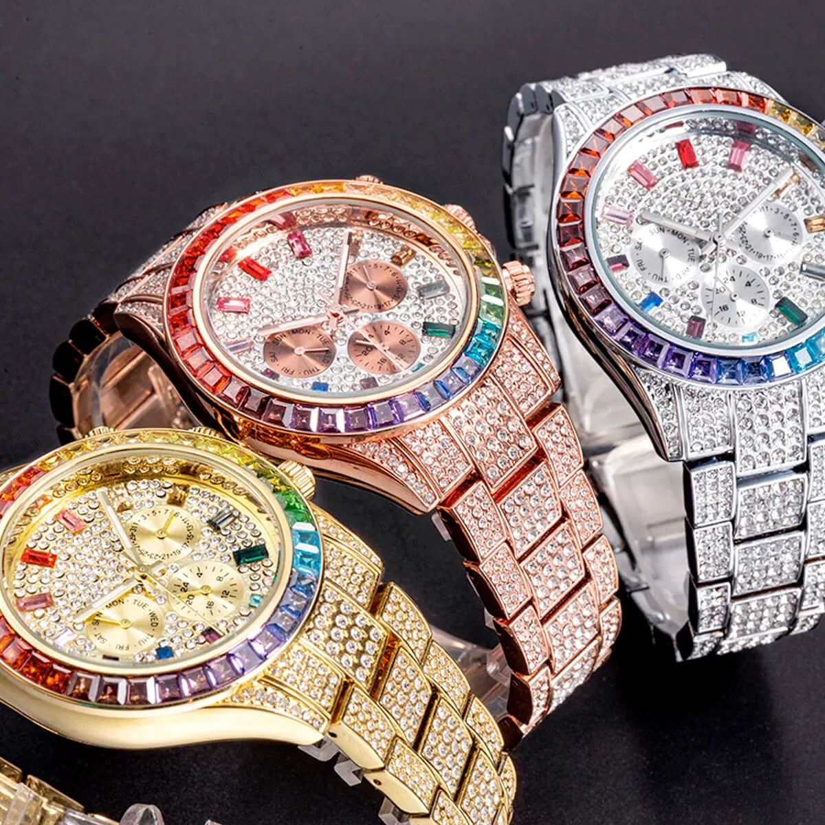 Luxury Iced Out Diamond Stainless Steel Watch - Image 32