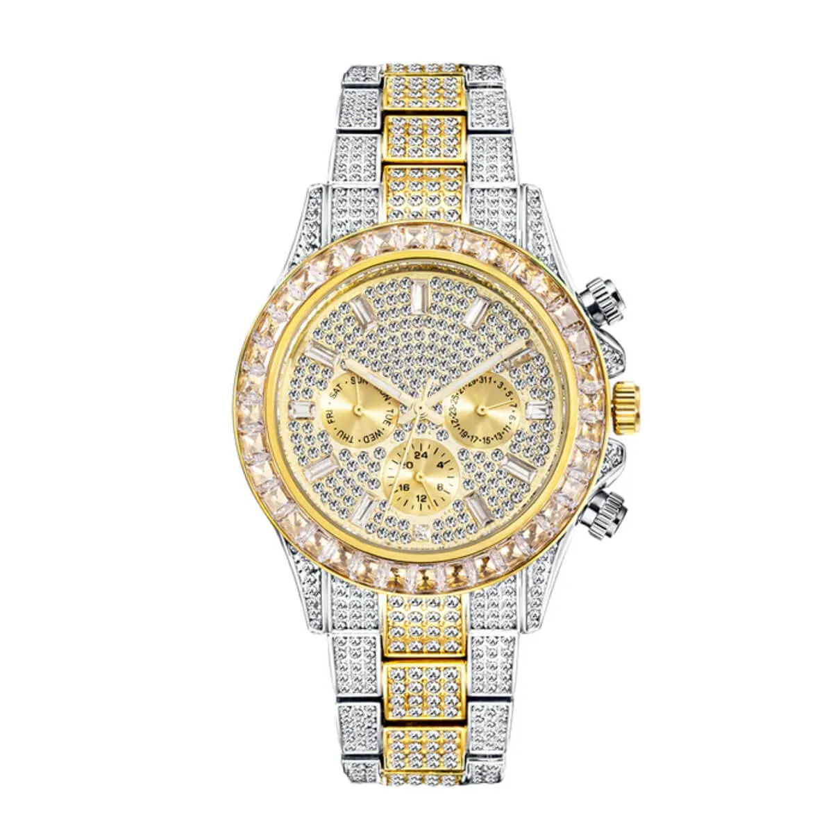 Luxury Iced Out Diamond Stainless Steel Watch - Image 5