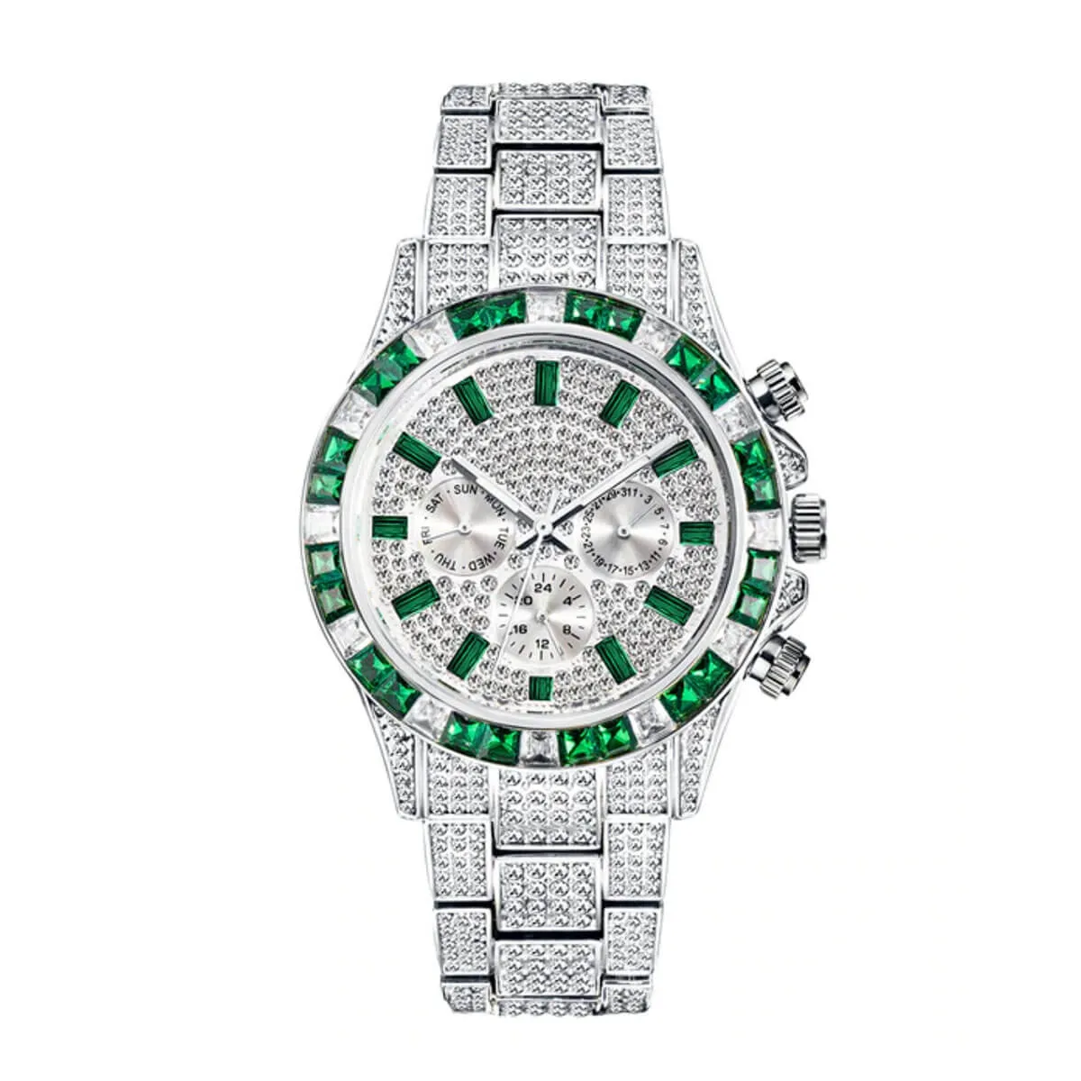 Luxury Iced Out Diamond Stainless Steel Watch - Image 8