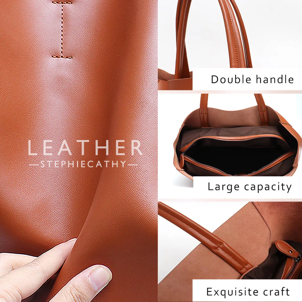 Luxury Leather Designer Women Tote Bags - Image 18