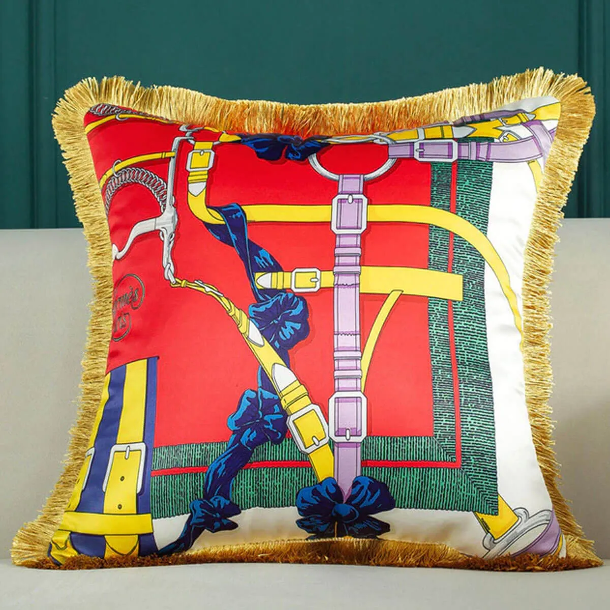 Luxury Silk Pillowcase Tropical Forest Decorative Pillows Cushion Cover - Image 6
