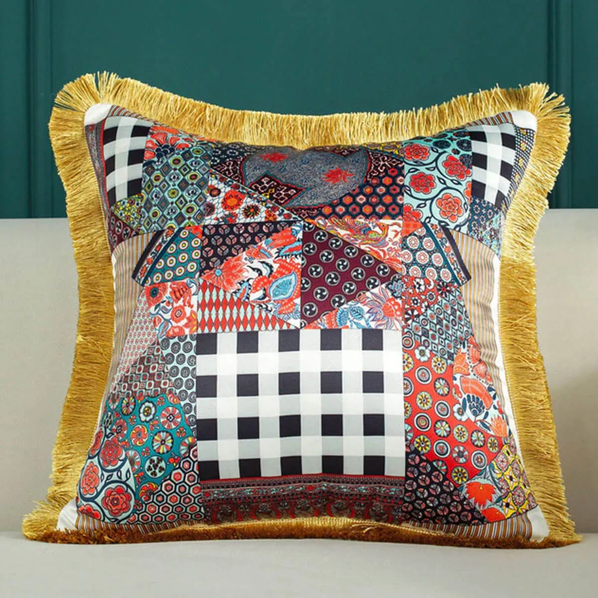 Luxury Silk Pillowcase Tropical Forest Decorative Pillows Cushion Cover - Image 9