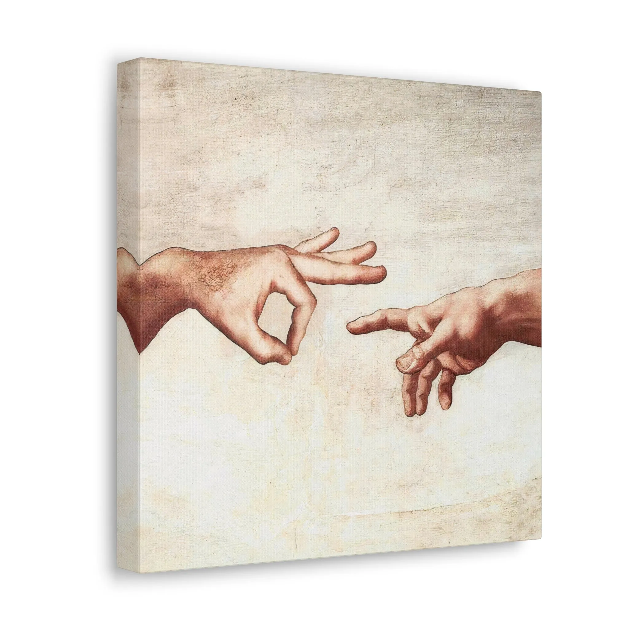 Michelangelo The Creation of Adam Parody Canvas Gallery Wraps