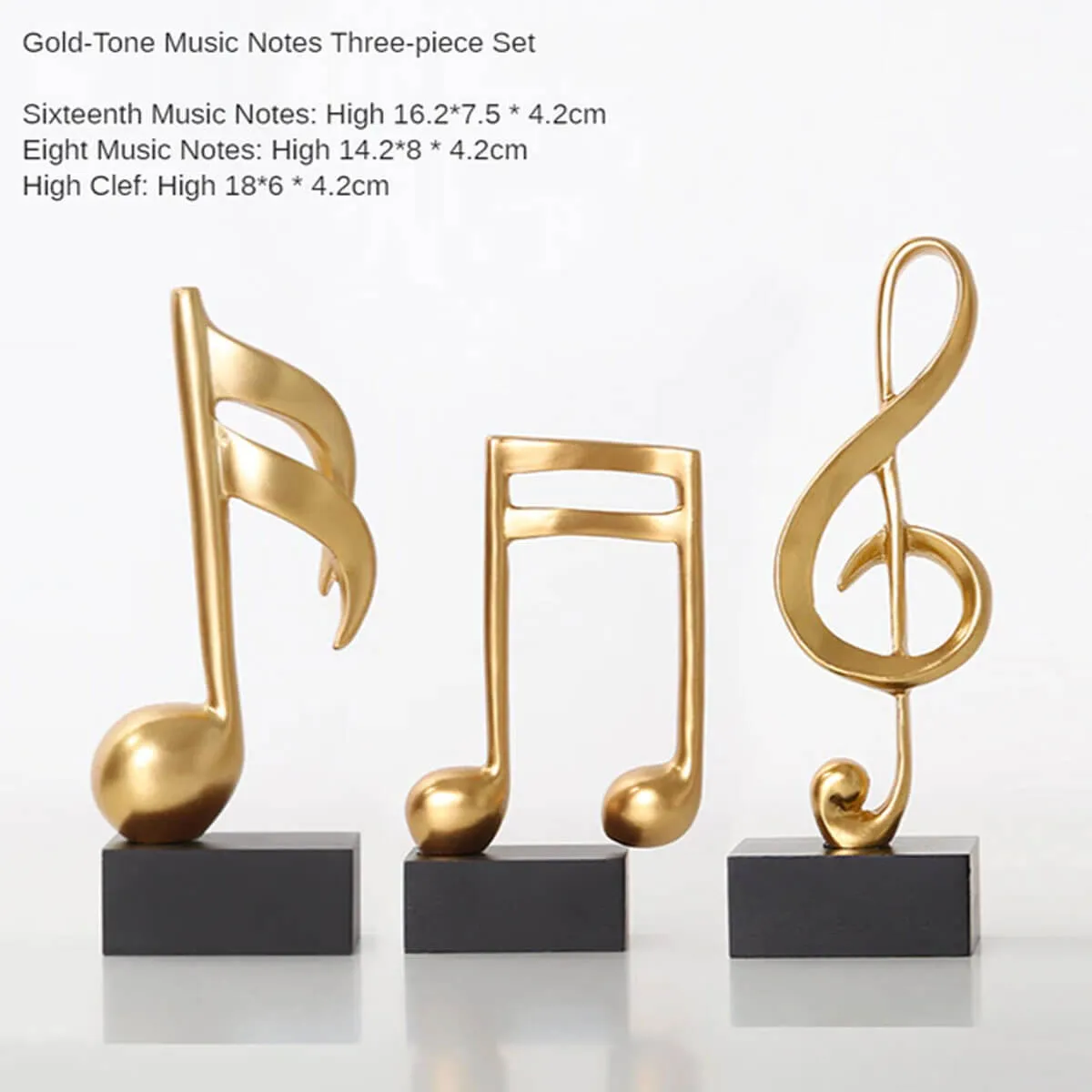 Music Symbols Decoration Resin Golden Musician Notes Sculpture - Image 12