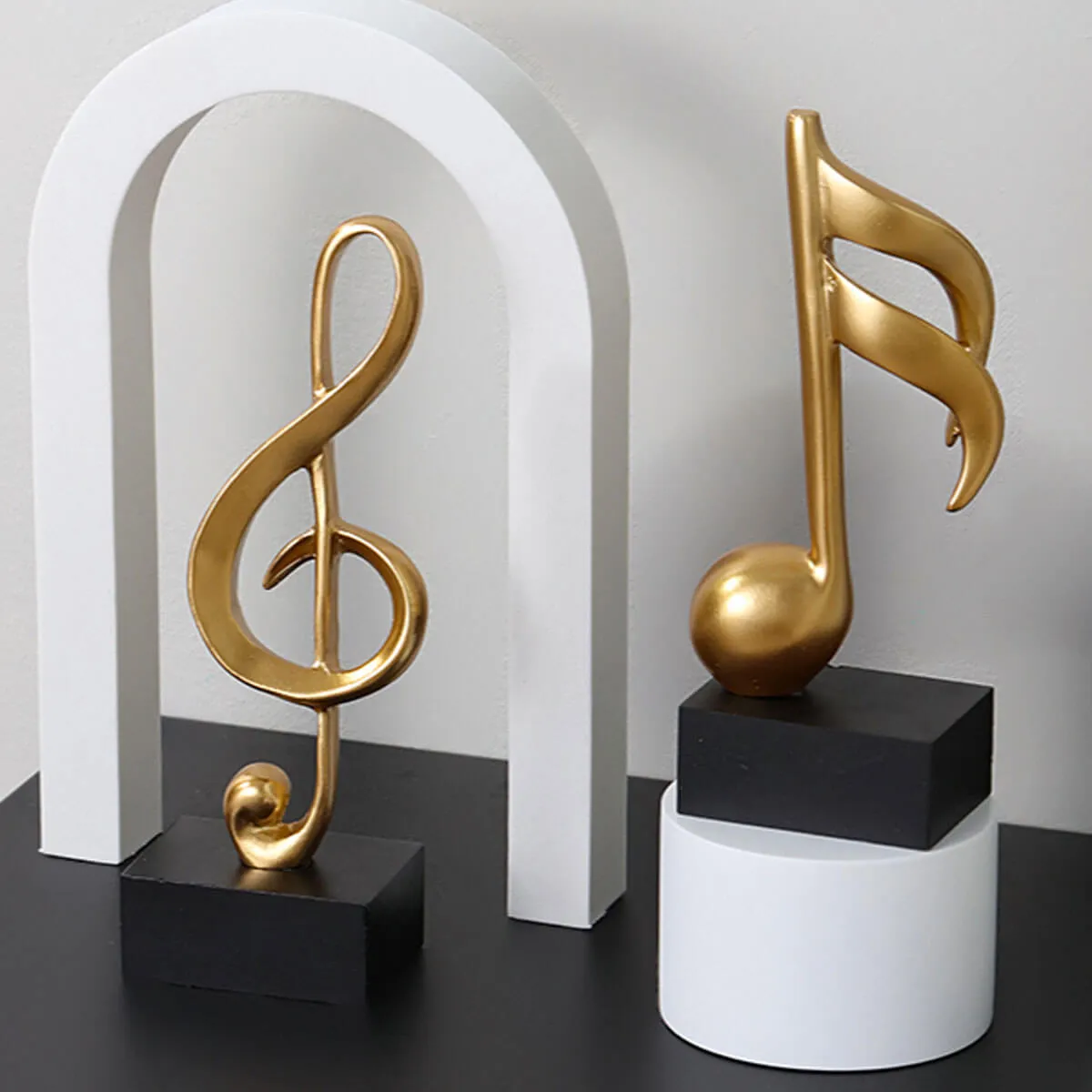 Music Symbols Decoration Resin Golden Musician Notes Sculpture - Image 4