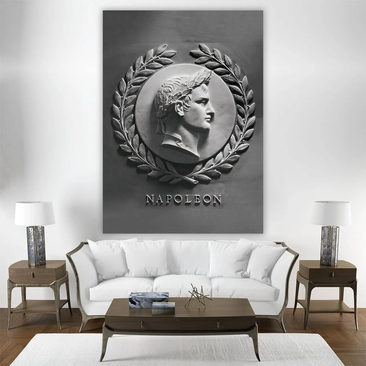 Napoleon French Emperor Historic Stone Sculpture Canvas Print