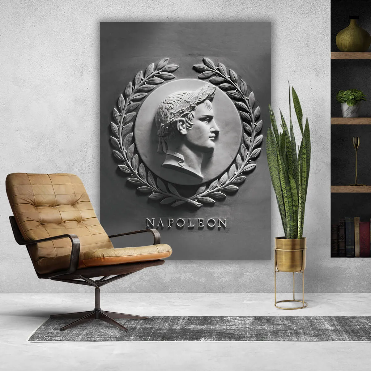 Napoleon French Emperor Historic Stone Sculpture Canvas Print - Image 3