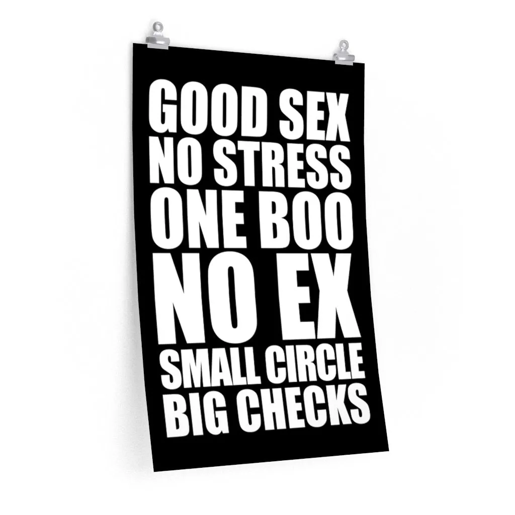No stress One Boo No ex Small Circle Big Checks Premium Posters - Image 3