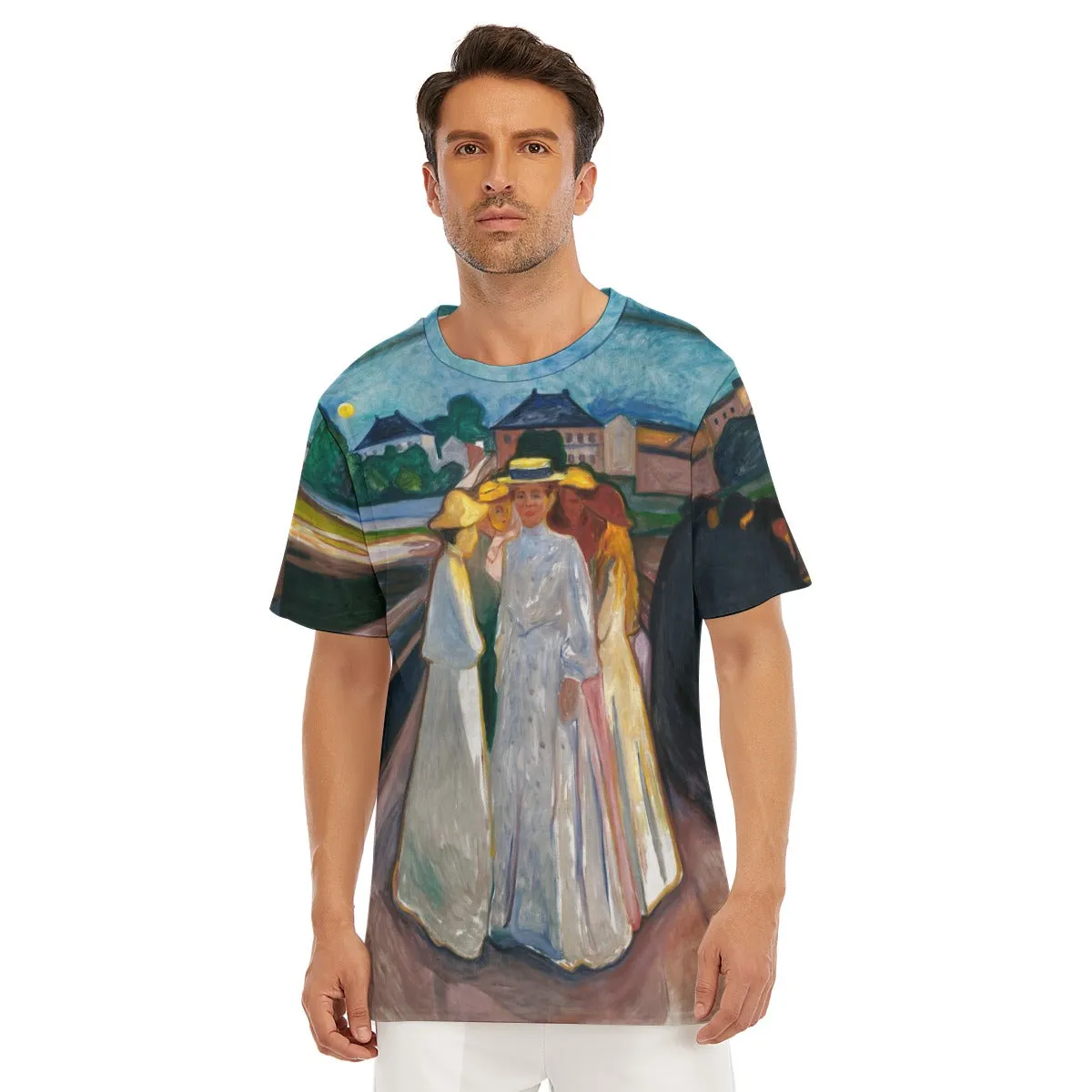 On the Bridge by Edvard Munch T-Shirt - Image 4