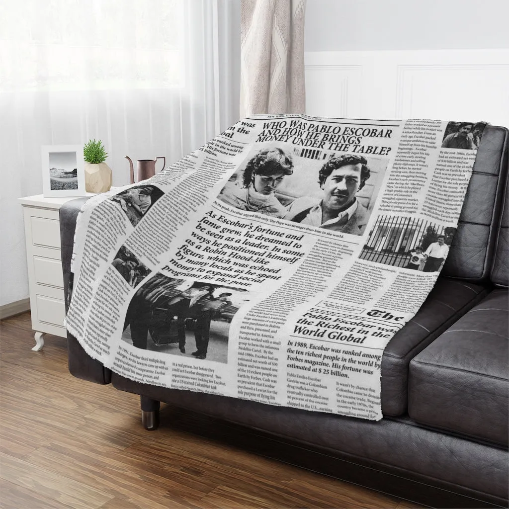 Pablo Escobar Newspaper Blanket - Image 3