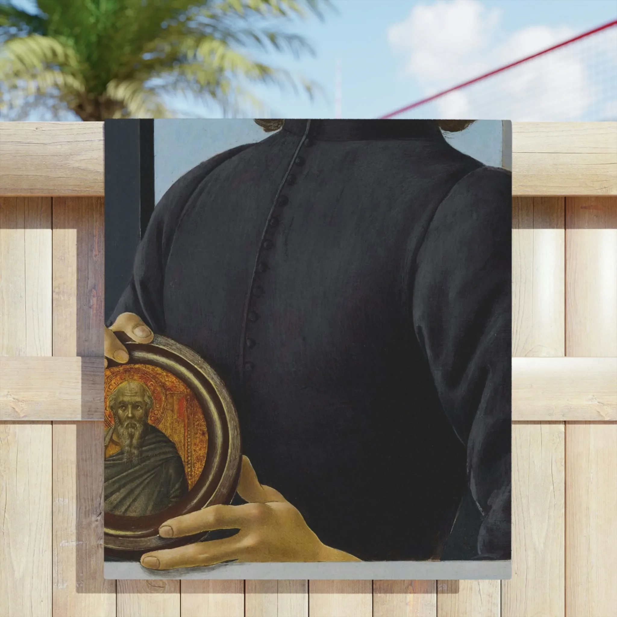 Portrait of a Young Man by Sandro Botticelli Beach Towels - Image 3
